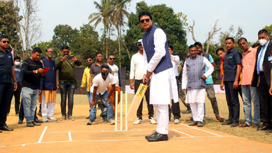 CM inaugurates Hirudhan Deb Smriti Knock-out Tennis Cricket Tournament