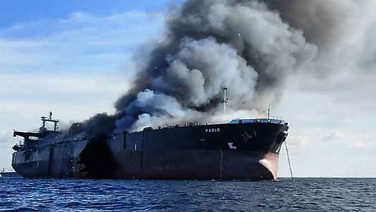 Three crew missing after oil tanker fire off Malaysia