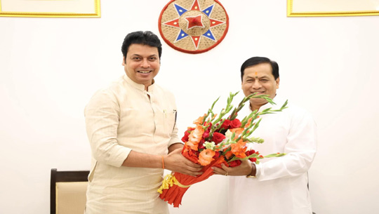 MP Biplab Kumar Deb Meets Union Minister Sarbananda Sonowal in Delhi