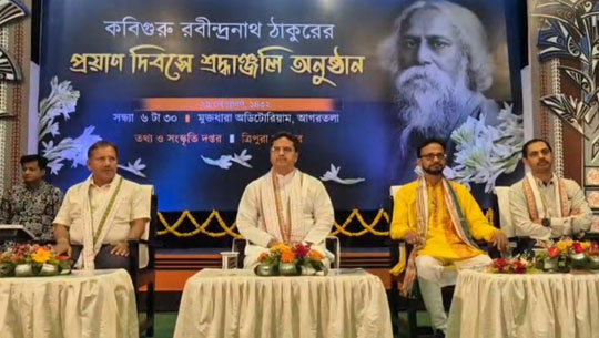 CM Dr. Manik Saha pays tribute to Rabindranath Tagore on his death anniversary