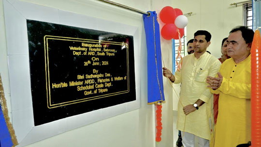 Minister Sudhangshu Das inaugurates veterinary hospital in Sabroom