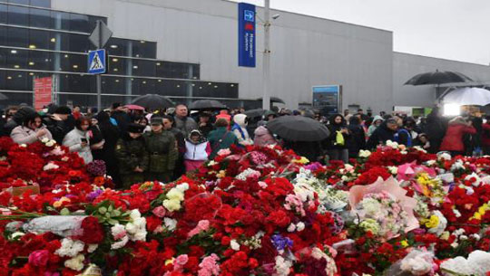 Russia Observes Day Of Mourning After At Least 133 Killed At Concert Venue In Moscow