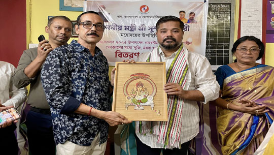 Minister Sushanta Chowdhury distributes free festive ration under Sharadotsav 2025 Scheme