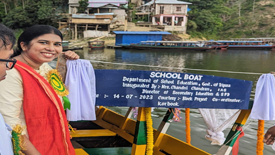 First ever ‘School boat’ launched in Tripura’s Dumbur Lake
