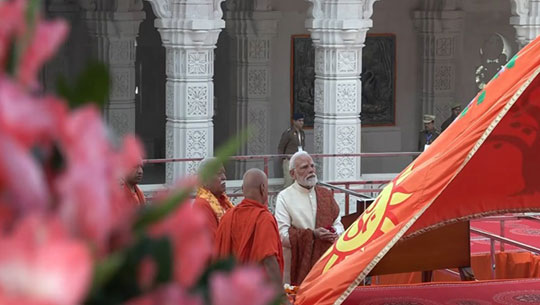 Modi Hoists Dharm Dhwaja at Ram Janmabhoomi Mandir, Marks New Chapter in Ayodhya’s Cultural Legacy