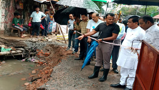 Mayor Dipak Majumder Inspects Smart City Drainage Work in Agartala