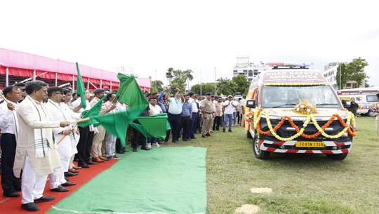 CM Dr. Manik Saha flags off 16 new Ambulances, launches VLT System to boost Women’s Safety