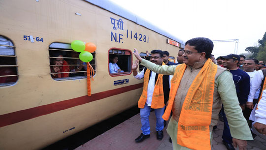 CM Dr Manik Saha flags off 3rd Astha train from Agartala