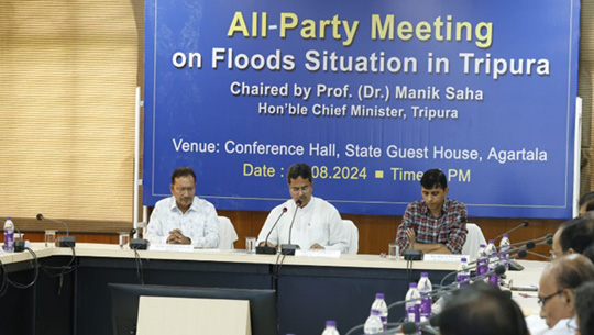 Tripura CM Manik Saha chairs All Party Meeting on Flood Relief