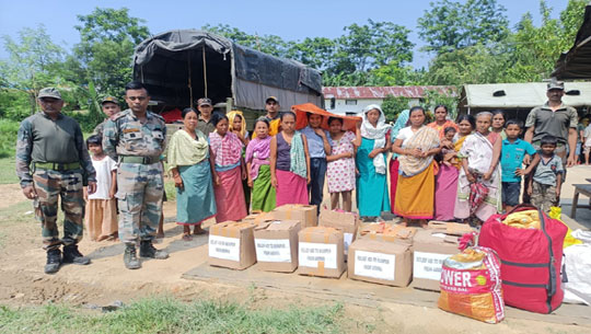 Assam Rifles organizes Medical Camp and Distributes Relief Materials to IDPs