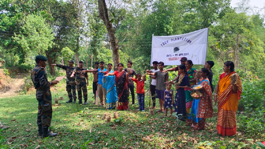 Assam Rifles Conducts tree plantation drive