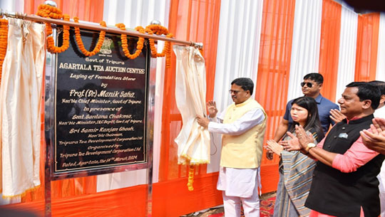 CM Dr Manik Saha lays foundation stone of Tripura’s first Tea Auction Centre
