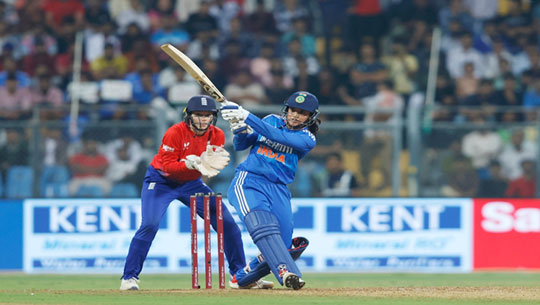 In Women's Cricket, India defeats England by five wickets in third & final T20 International at Wankhede Stadium, Mumbai