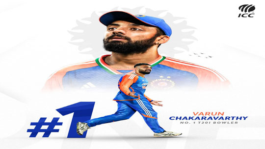 Spinner Varun Chakaravarthy Becomes World No.1 Bowler in T20I