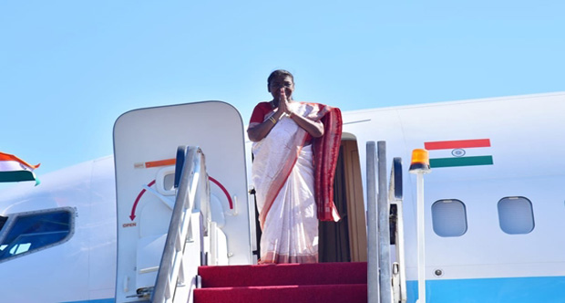 President Murmu returns to Delhi after concluding three-nation state visit