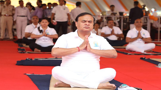CM Himanta Biswa Sarma joins International Yoga Day celebration