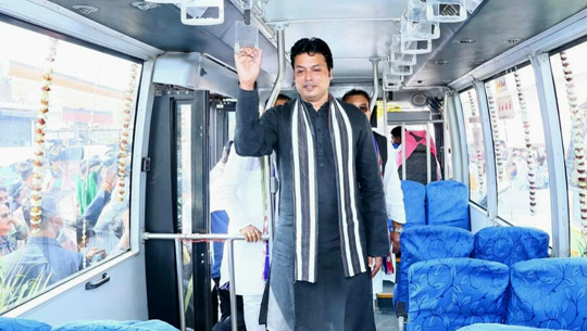 TRTC’s 2 separate bus services from Agartala to Khowai, Sabroom flagged off