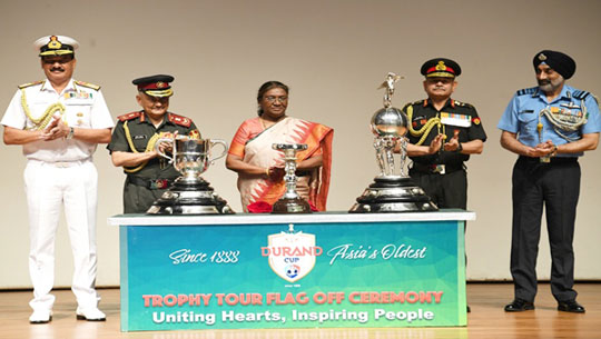 President Murmu Unveils Durand Cup Trophy 2024