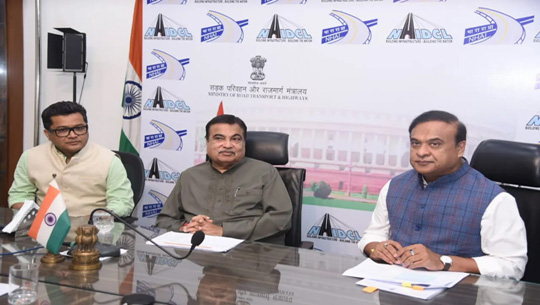 CM Himanta Biswa Sarma reviews key infrastructure projects with Union Minister Nitin Gadkari