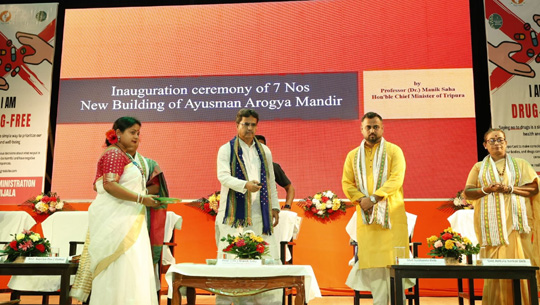 CM Dr. Manik Saha inaugurates Ayushman Arogya Mandir buildings, lays foundation stones for key projects in Sepahijala district