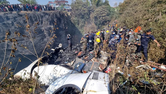 Nepal plane carrying 68 people crashes near Pokhara airport, 40 dead