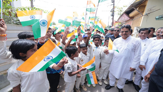 CM Dr. Manik Saha distributes national flags as part of ‘Har Ghar Tiranga’ Campaign