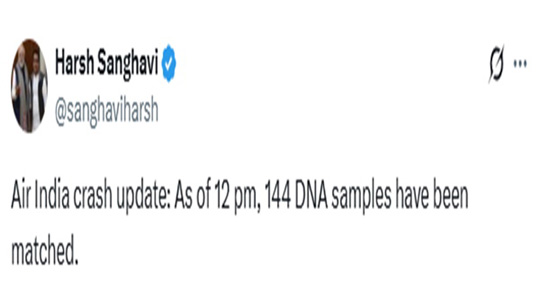 162 DNA matches identified so far in tragedy aftermath, confirms MoS Harsh Sanghavi
