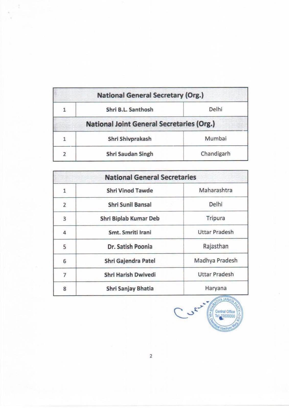 Central BJP Appoints Biplab Kumar De