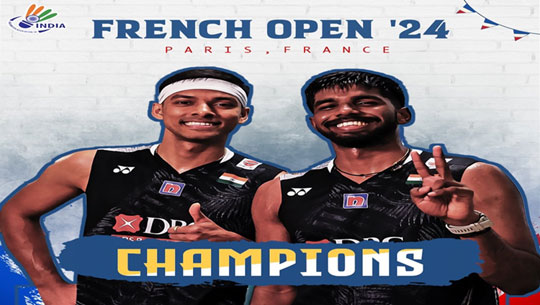 Satwiksairaj Rankireddy and Chirag Shetty win Doubles title at French Open badminton tournament in Paris