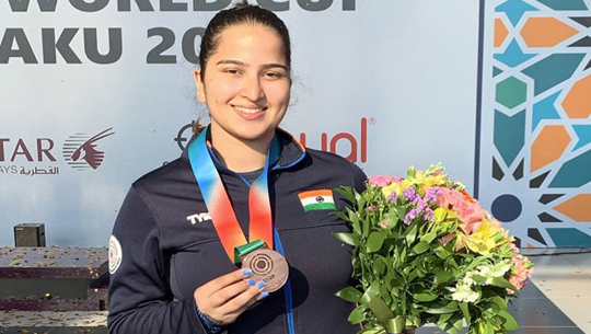 ISSF World Cup: India’s Rhythm Sangwan wins bronze medal 
