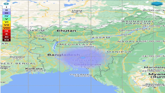 Magnitude-3.8 earthquake hits Tripura's Khowai