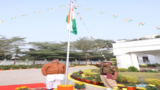 CM Manik Saha Unfurls Tricolour at Official Residence on Republic Day