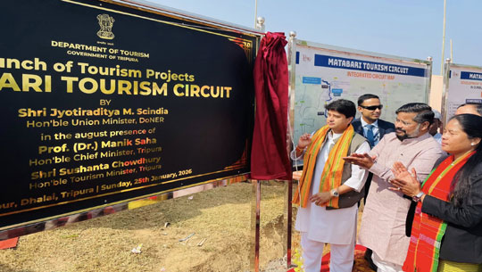 Scindia Lays Foundation for Tripura’s Mega Tourism Circuit