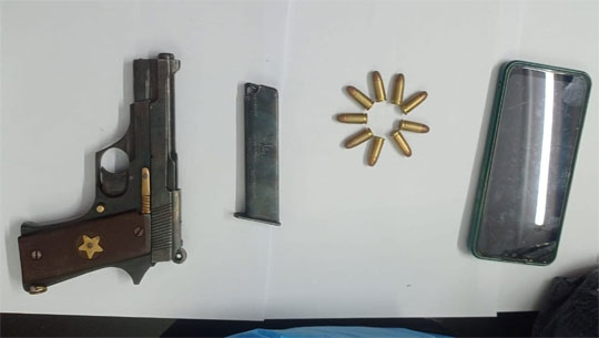 One held with Ganja, pistol and live ammunition