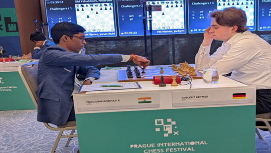 Chess: Praggnanandhaa secures 2nd consecutive win in Prague masters