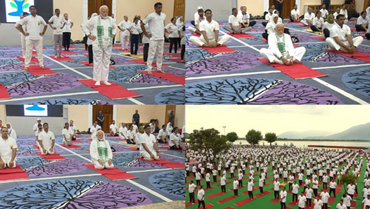 PM Modi Leads 10th International Yoga Day Celebrations in J&K’s Srinagar