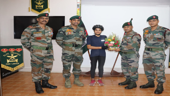 Assam Rifles felicitates mountaineer Aasha Malviya