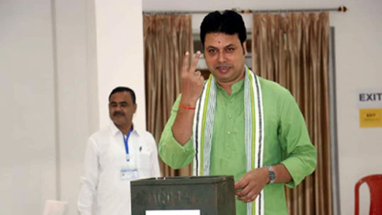 Biplab Kumar Deb won by getting 43 votes