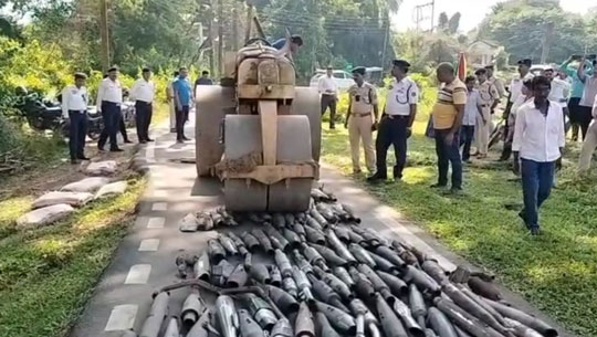 Traffic Police Destroys 410 modified Bike Silencers