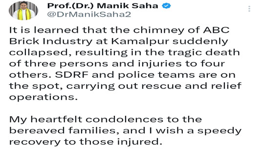 CM Dr. Manik Saha assures Swift Relief after Kamalpur Kiln Tragedy