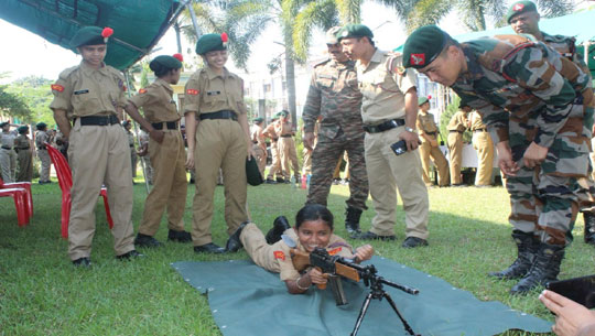 Assam Rifles Showcases Weapons to Inspire NCC Cadets in Agartala on NCC Day 2025