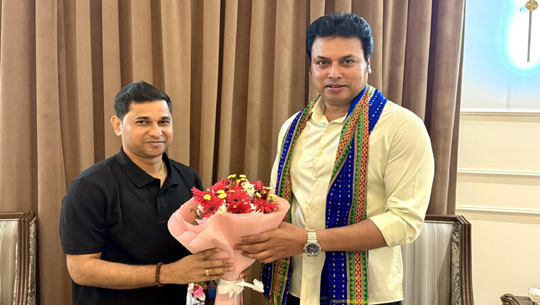 Minister Sudhangshu Das Meets MP Biplab Kumar Deb in Delhi