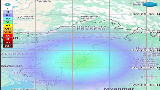 Moderate 5.2 Magnitude Earthquake Jolts Kamjong in Manipur