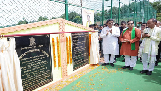 CM Dr Manik Saha inaugurates Synthetic Turf football ground 