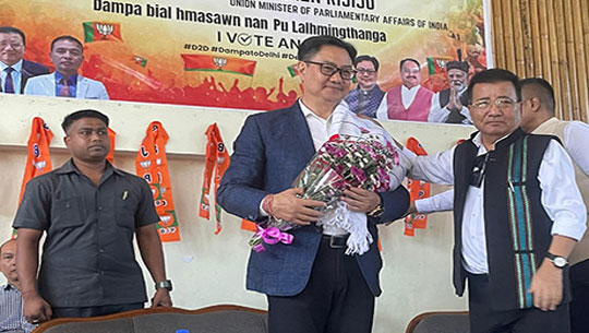 Mizoram Could Become a “Poster State for Development” If BJP Wins, Says Kiren Rijiju