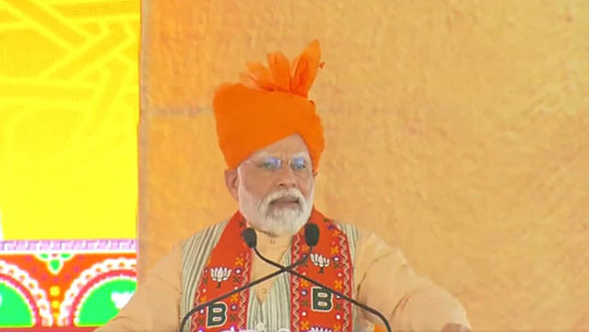 Prime Minister Narendra Modi addresses rally in Bharatpur, Rajasthan