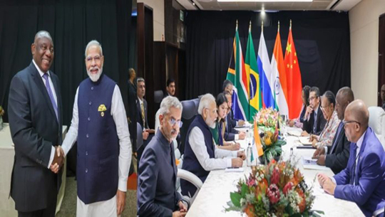 PM Modi holds meeting with South Africa President Cyril Ramaphosa on the sidelines of BRICS Summit in Johannesburg