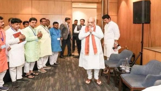 Biplab Deb Joins Amit Shah at Key BJ