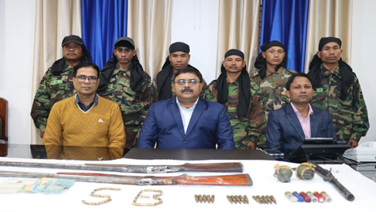 6 NLFT militants with weapons surrenders before Tripura police
