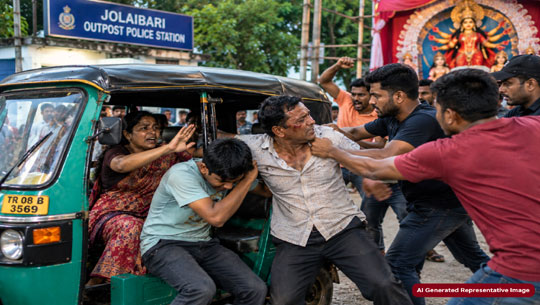 Auto-rickshaw Driver, Son and Passen
